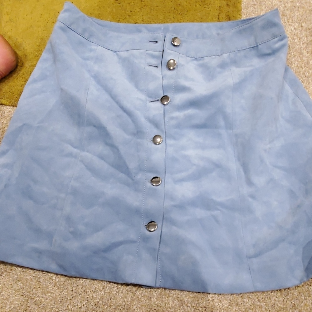 Faux suede high waisted button up skirt, sz 12